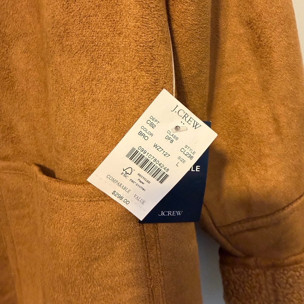J. Crew Women's Reversible Sherpa and Faux Suede Jacket - Picture 3 of 6